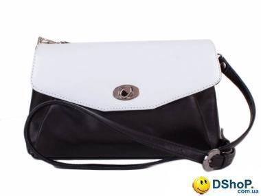 Женская кожаная сумка-клатч через плечо PEKOTOF (ПЕКОТОФ) Pek44-13-black-white
