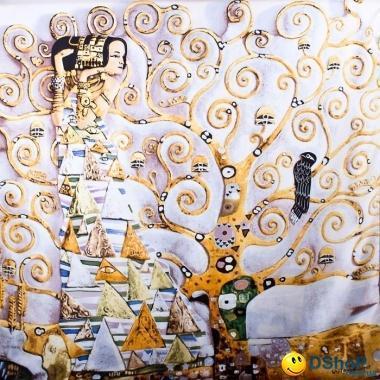 Платок шелковый 86*86 см ETERNO, репродукция картины Густава Климта 