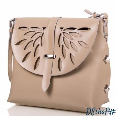 Женская дизайнерская кожаная сумка  GALA GURIANOFF (ГАЛА ГУРЬЯНОВ) GG1252-beige
