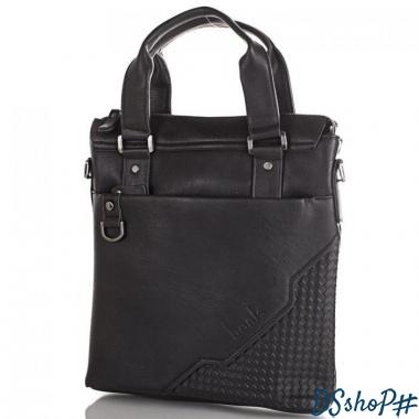 Мужская сумка из качественного кожезаменителя BONIS (БОНИС) SHIL8500-black