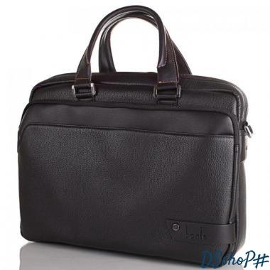Мужская сумка из качественного кожезаменителя с карманом для ноутбука BONIS (БОНИС) SHIXL8569-black