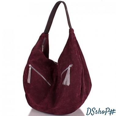 Женская дизайнерская замшевая сумка GALA GURIANOFF (ГАЛА ГУРЬЯНОВ) GG1247-bordo