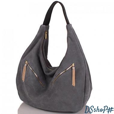 Женская дизайнерская замшевая сумка GALA GURIANOFF (ГАЛА ГУРЬЯНОВ) GG1247-grey