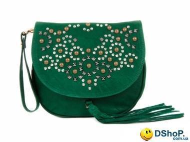 Кожаная женская сумка LILOCA (ЛИЛОКА) LC10214-green