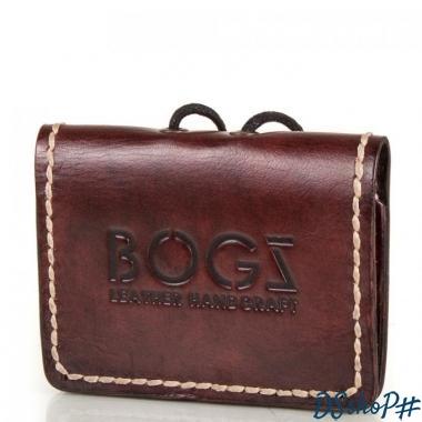 Мужское кожаное мини-портмоне ручной работы  BOGZ (БОГЗ) BZ-5-A102