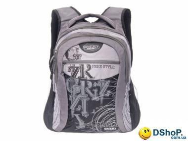 Мужской рюкзак с карманом для ноутбука GRIZZLY (ГРИЗЛИ) GRU-320-2-grey-black