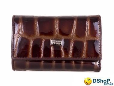 Женская кожаная ключница-кошелек с зеркалом WANLIMA (ВАНЛИМА) W50092146-coffee