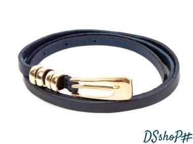 Ремень узкий женский кожаный ETERNO (ЭТЕРНО) A2002-10-navy-Y